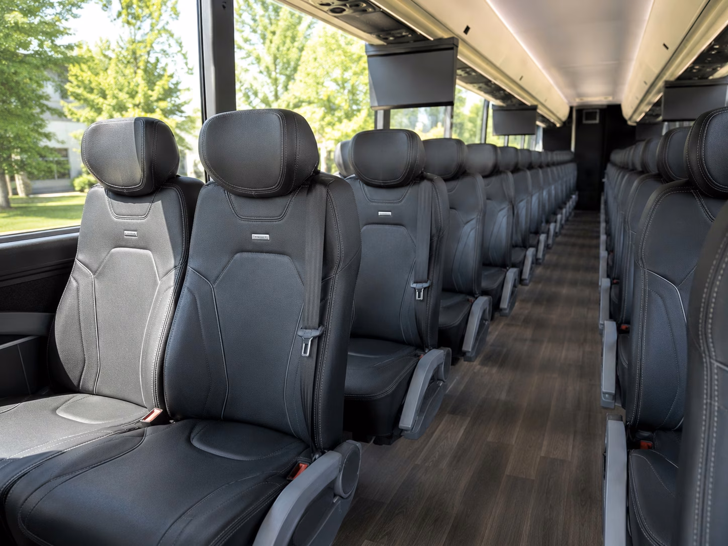 56 passenger charter bus inside